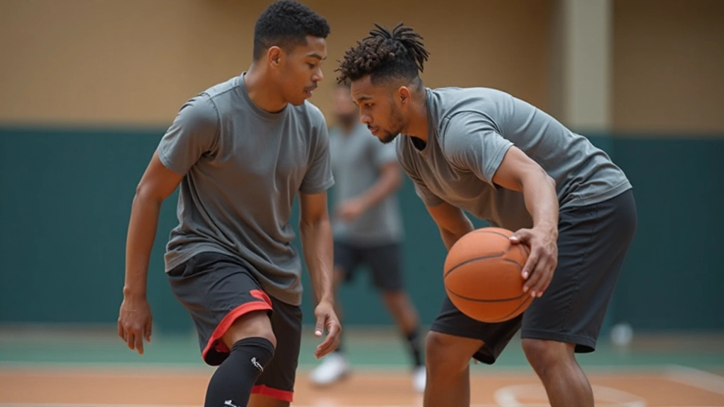 فريق تدريب متخصص يعمل مع لاعب شاب لتحسين مهاراته في بيئة تدريبية احترافية